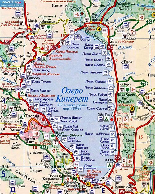Карта Галилейского моря